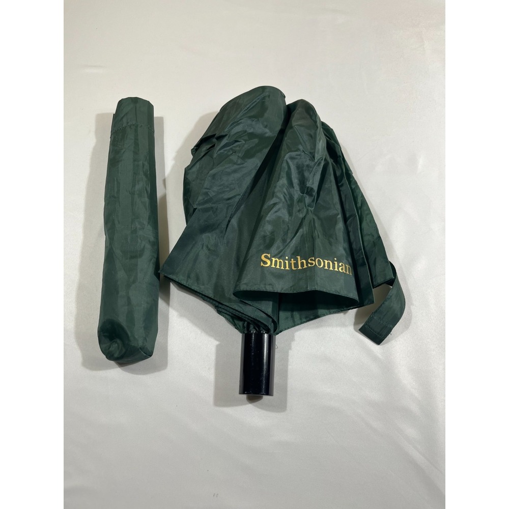 Smithsonian Umbrella Forest Green Compact Travel Folding Handheld Rain Gear